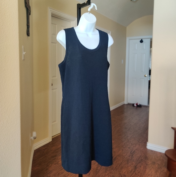 St John Black Sleeveless Dress w/Logo at Back - Picture 2 of 12